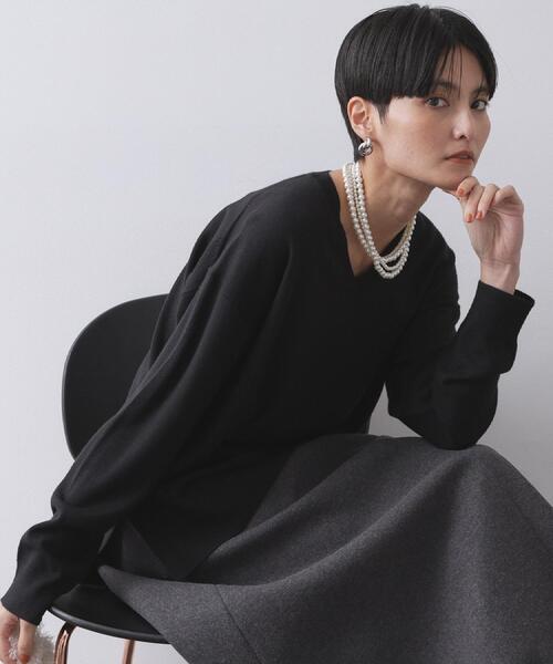 セール】Vネックニット/エクストラファインメリノウール【THEシリーズ