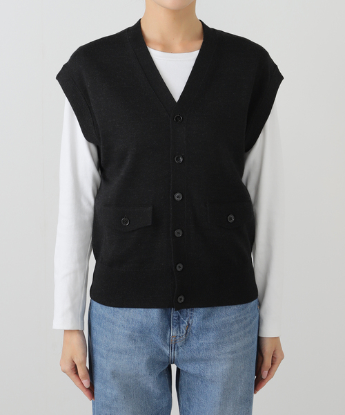 FRAMeWORK（フレームワーク）の「LOEFF/ロエフ DRY W/AC FLP VN ベスト（ベスト・レディース・チャコールグレー・FREE）」の11枚目の写真