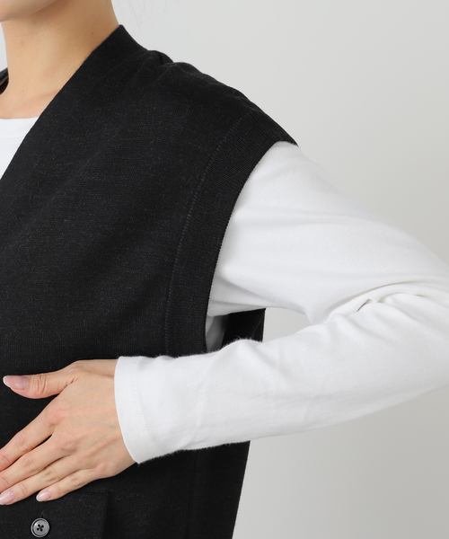 FRAMeWORK（フレームワーク）の「LOEFF/ロエフ DRY W/AC FLP VN ベスト（ベスト・レディース・チャコールグレー・FREE）」の7枚目の写真