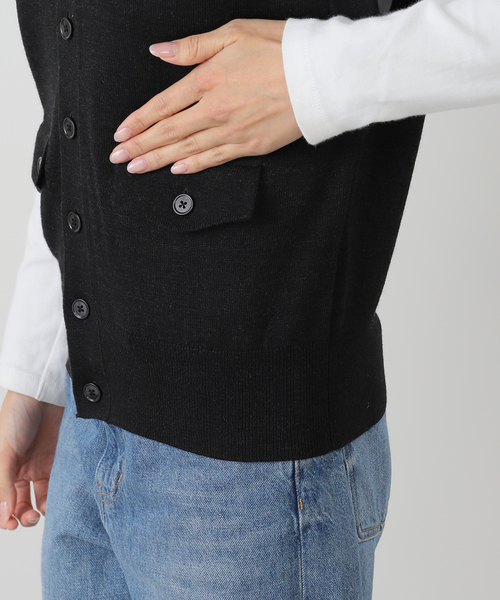 FRAMeWORK（フレームワーク）の「LOEFF/ロエフ DRY W/AC FLP VN ベスト（ベスト・レディース・チャコールグレー・FREE）」の8枚目の写真