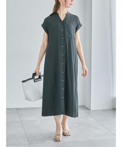 Te chichi（テチチ）の「Wポケットサテンシャツワンピース（ワンピース・レディース・ベージュ/ブラウン/ネイビー・F）」の15枚目の写真