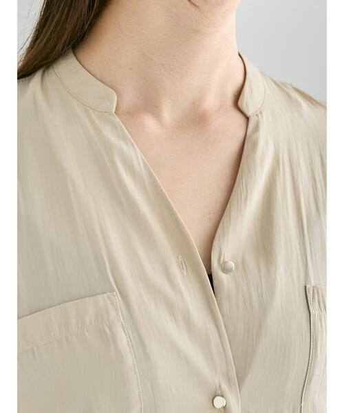 Te chichi（テチチ）の「Wポケットサテンシャツワンピース（ワンピース・レディース・ベージュ/ブラウン/ネイビー・F）」の20枚目の写真