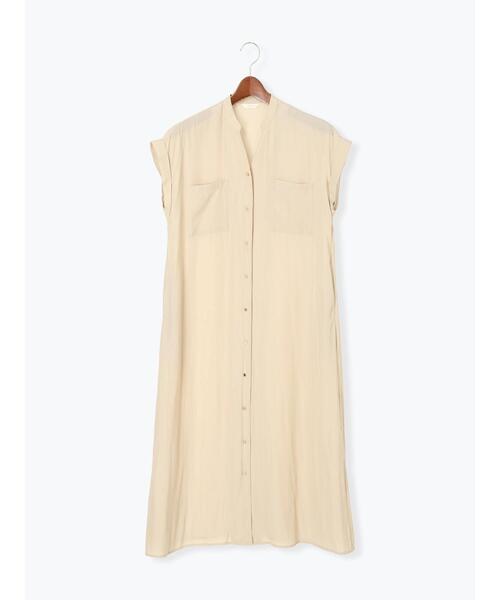 Te chichi（テチチ）の「Wポケットサテンシャツワンピース（ワンピース・レディース・ベージュ/ブラウン/ネイビー・F）」の5枚目の写真