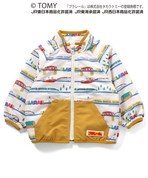 BIT'Z（ビッツ）の「【コラボ】プラレール総柄ウインドブレーカー（ナイロンジャケット・キッズ・ネイビー/キナリ・90/100/110/120/80/95）」の6枚目の写真