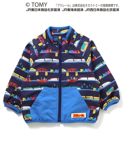 BIT'Z（ビッツ）の「【コラボ】プラレール総柄ウインドブレーカー（ナイロンジャケット・キッズ・ネイビー/キナリ・90/100/110/120/80/95）」の7枚目の写真