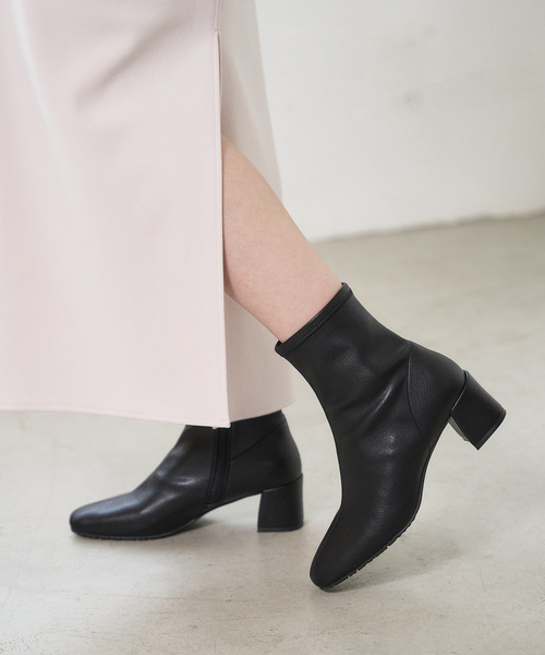 追加》5cmスクエアフィットショートブーツ（ブーツ）｜LE TALON