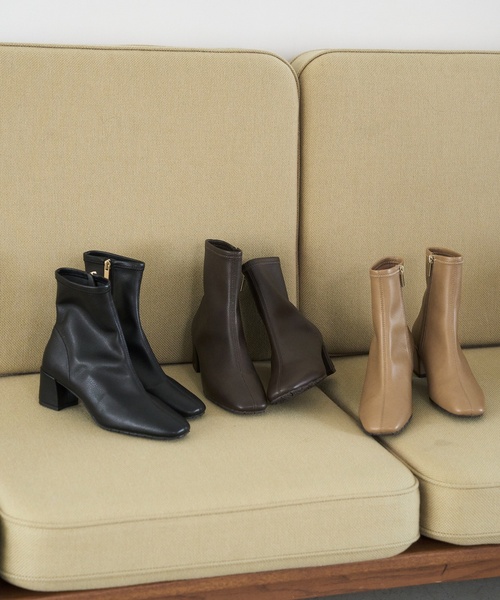 追加》5cmスクエアフィットショートブーツ（ブーツ）｜LE TALON