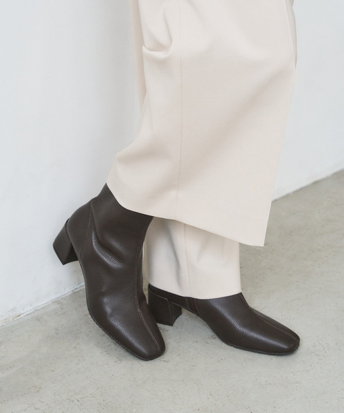 追加》5cmスクエアフィットショートブーツ（ブーツ）｜LE TALON