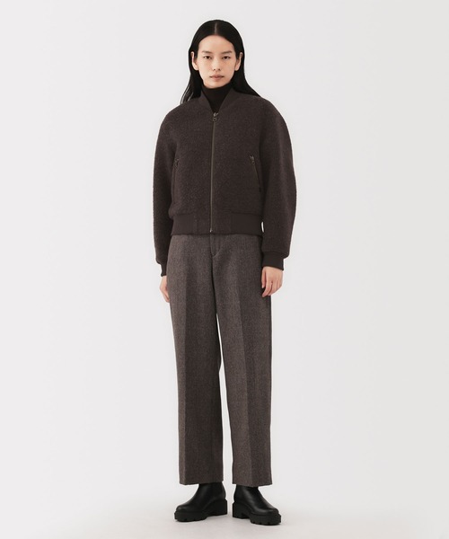 MUJI Labo 新品！ウール混ナッピングショートブルゾン　ブラック MUJI Labo〕婦人 ウール混ナッピングショートブルゾン（ブルゾン