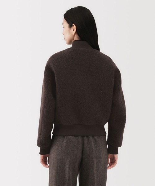 MUJI Labo 新品！ウール混ナッピングショートブルゾン　ブラック MUJI Labo〕婦人 ウール混ナッピングショートブルゾン（ブルゾン