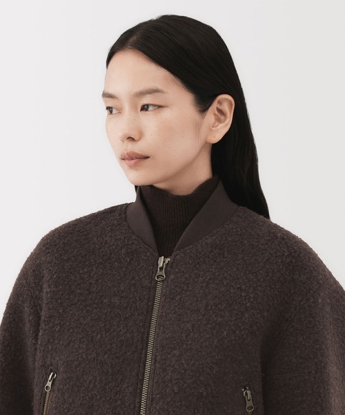 MUJI Labo〕婦人 ウール混ナッピングショートブルゾン（ブルゾン