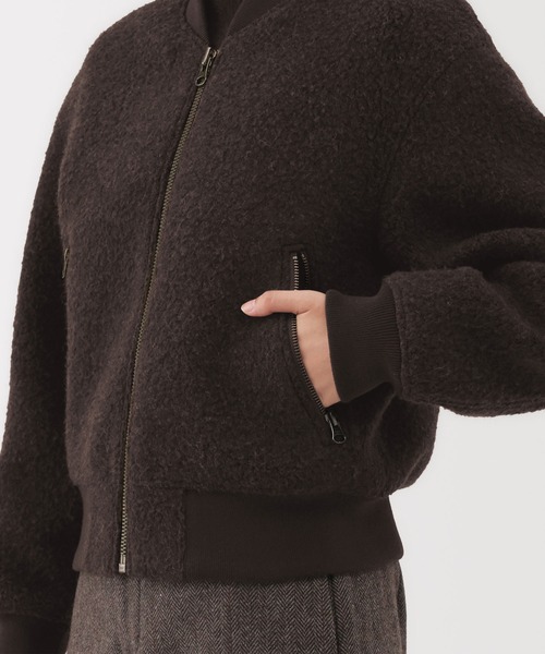 MUJI Labo〕婦人 ウール混ナッピングショートブルゾン（ブルゾン