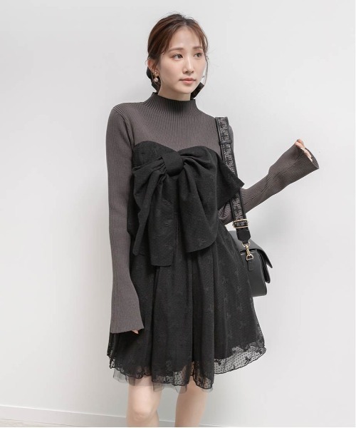 ボンチュールドッキングミニワンピース（ワンピース）｜RANDA