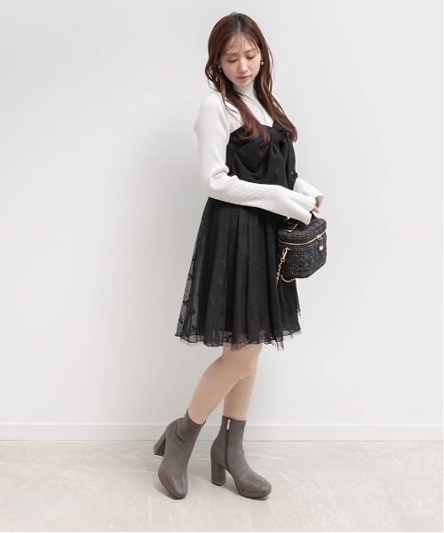 RANDA（ランダ）の「ボンチュールドッキングミニワンピース（ワンピース・レディース・ホワイト/ブラック/グレー・0/1）」の19枚目の写真