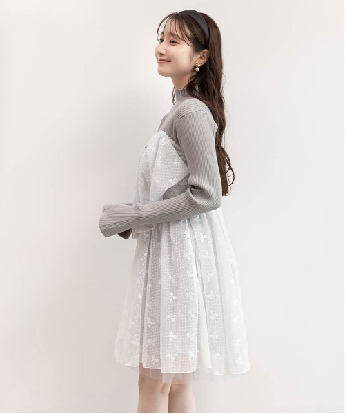 RANDA（ランダ）の「ボンチュールドッキングミニワンピース（ワンピース・レディース・ホワイト/ブラック/グレー・0/1）」の22枚目の写真