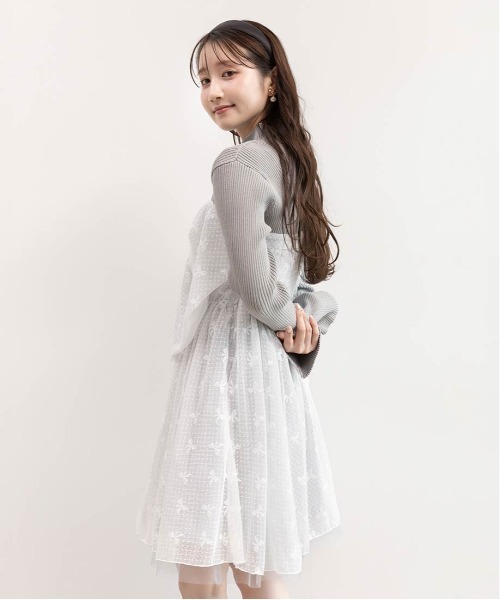 RANDA（ランダ）の「ボンチュールドッキングミニワンピース（ワンピース・レディース・ホワイト/ブラック/グレー・0/1）」の13枚目の写真