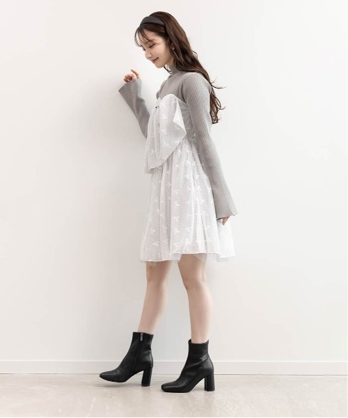 RANDA（ランダ）の「ボンチュールドッキングミニワンピース（ワンピース・レディース・ホワイト/ブラック/グレー・0/1）」の16枚目の写真
