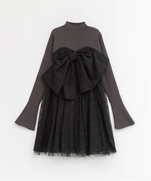 RANDA（ランダ）の「ボンチュールドッキングミニワンピース（ワンピース・レディース・ホワイト/ブラック/グレー・0/1）」の17枚目の写真