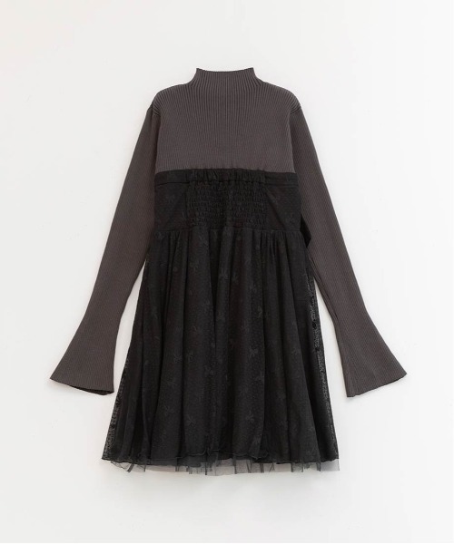 RANDA（ランダ）の「ボンチュールドッキングミニワンピース（ワンピース・レディース・ホワイト/ブラック/グレー・0/1）」の6枚目の写真