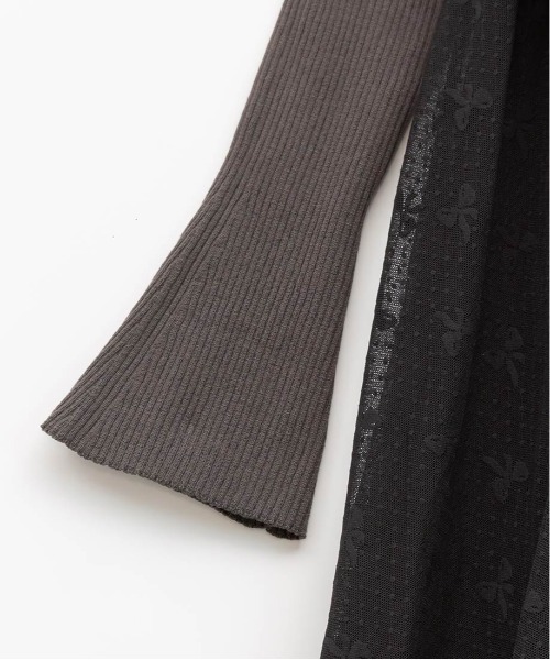 RANDA（ランダ）の「ボンチュールドッキングミニワンピース（ワンピース・レディース・ホワイト/ブラック/グレー・0/1）」の9枚目の写真