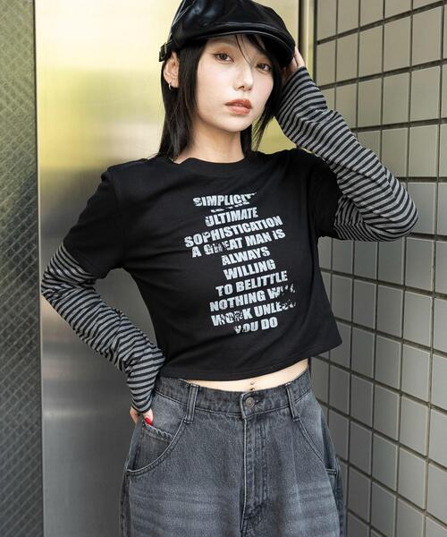 WEGO（ウィゴー）の「WEGO/グラフィックドッキングロンT（Tシャツ/カットソー・レディース・その他2/その他1・FREE）」の2枚目の写真