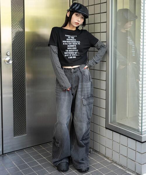 WEGO（ウィゴー）の「WEGO/グラフィックドッキングロンT（Tシャツ/カットソー・レディース・その他2/その他1・FREE）」の3枚目の写真