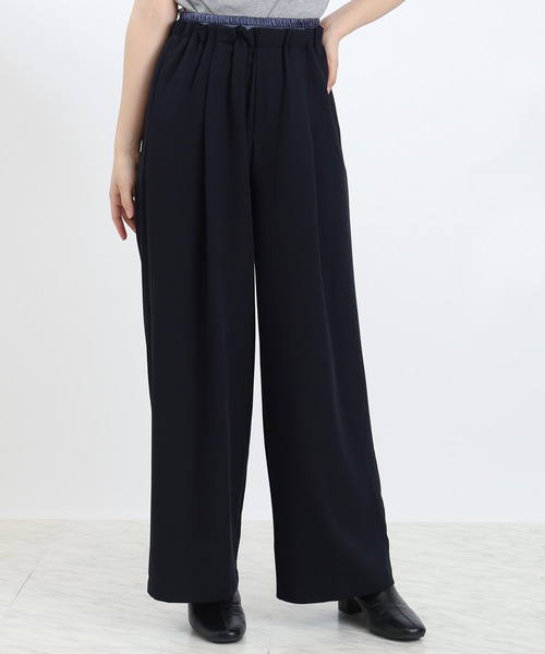 ASTORIA ODIER（アストリアオディール）の「ドロストレイヤードデザインワイドパンツ（その他パンツ・レディース・ブラック/グレー/ネイビー・MEDIUM）」の3枚目の写真