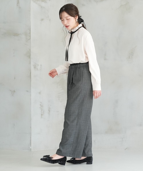 ASTORIA ODIER（アストリアオディール）の「ドロストレイヤードデザインワイドパンツ（その他パンツ・レディース・ブラック/グレー/ネイビー・MEDIUM）」の10枚目の写真