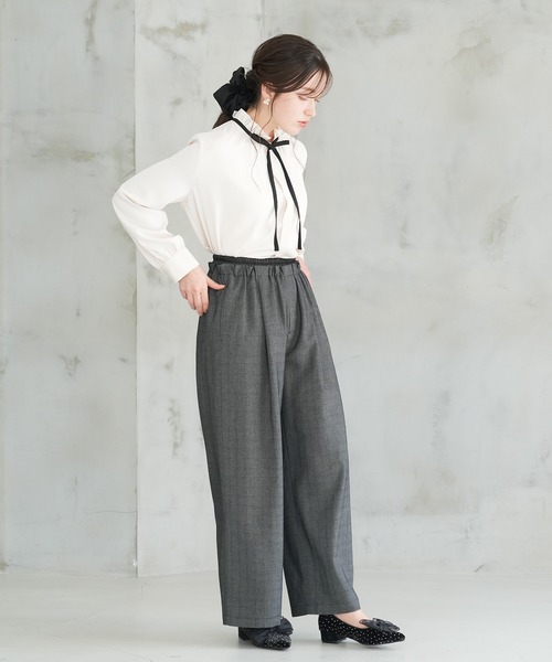 ASTORIA ODIER（アストリアオディール）の「ドロストレイヤードデザインワイドパンツ（その他パンツ・レディース・ブラック/グレー/ネイビー・MEDIUM）」の12枚目の写真