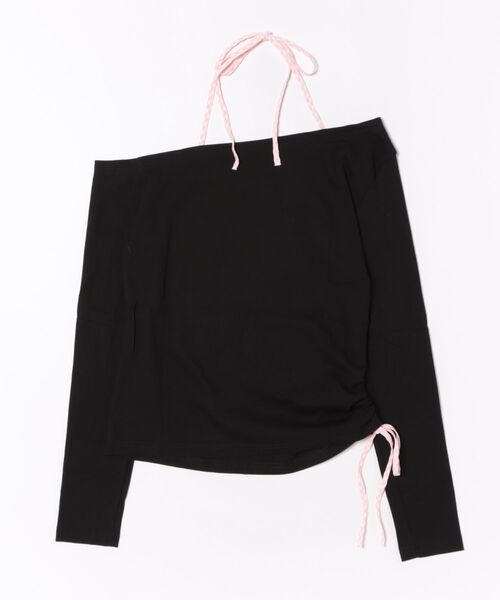 HOOK(フック)の「ホルターネック シャーリング ロンT(Tシャツ/カットソー・レディース・ブラック/ホワイト・SMALL/MEDIUM)」の14枚目の写真