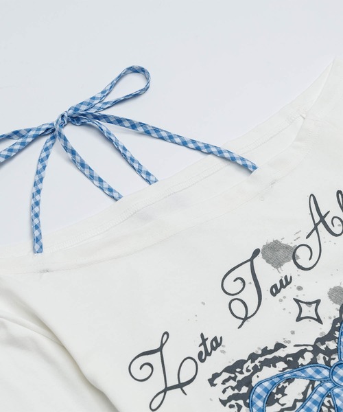HOOK(フック)の「ホルターネック シャーリング ロンT(Tシャツ/カットソー・レディース・ブラック/ホワイト・SMALL/MEDIUM)」の15枚目の写真