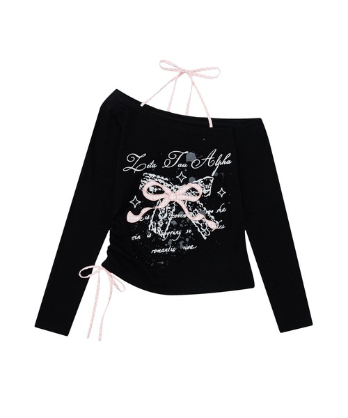 HOOK(フック)の「ホルターネック シャーリング ロンT(Tシャツ/カットソー・レディース・ブラック/ホワイト・SMALL/MEDIUM)」の20枚目の写真