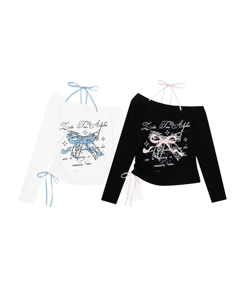 HOOK(フック)の「ホルターネック シャーリング ロンT(Tシャツ/カットソー・レディース・ブラック/ホワイト・SMALL/MEDIUM)」の13枚目の写真
