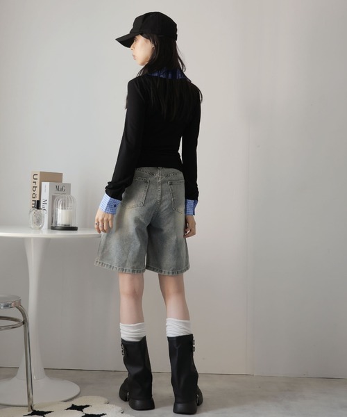 Ulysses(ユリシス)の「ヘンリーネック襟付きカットソー(Tシャツ/カットソー・レディース・ブラック・S/M)」の11枚目の写真