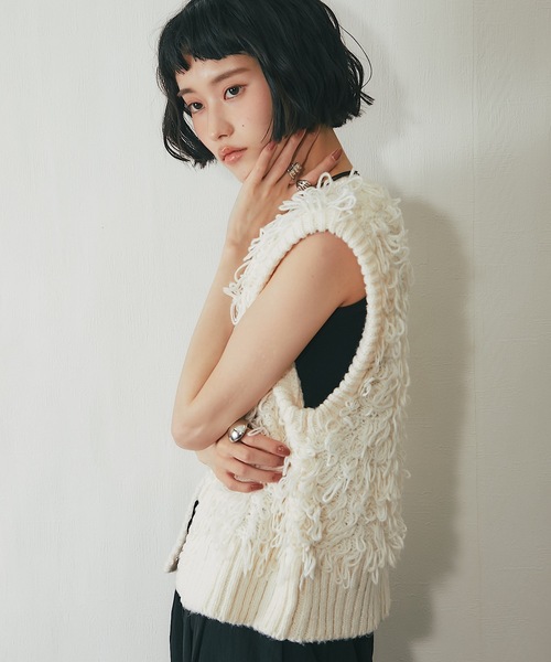 ループ網フリンジベスト（ベスト）｜ANOTHER S（アナザーエス）の