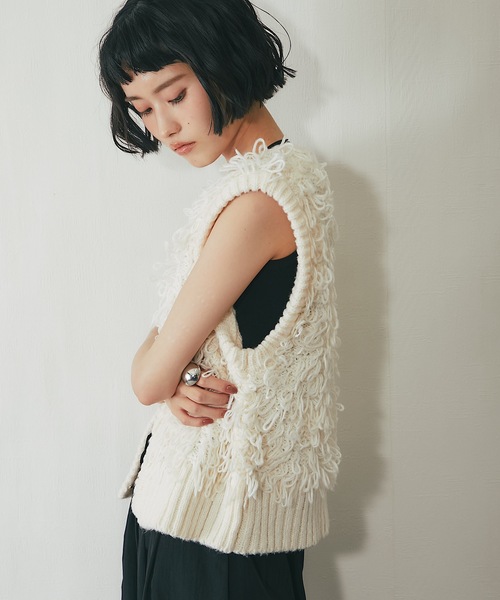 ループ網フリンジベスト（ベスト）｜ANOTHER S（アナザーエス）の
