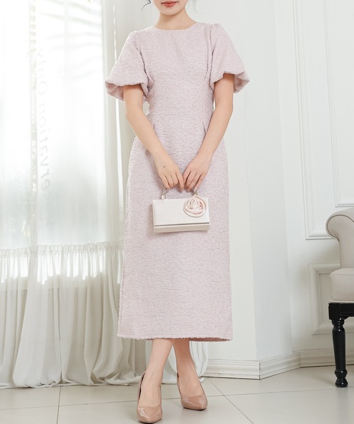 HONEYMIHONEY パフスリーブ ジャガードワンピース セール】[2025SS COLLECTION][MEISM by Re:EDIT][低身長サイズ有