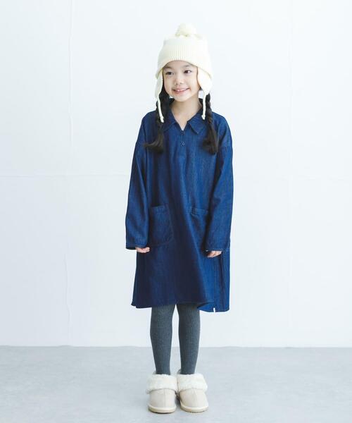 URBAN RESEARCH DOORS(アーバンリサーチドアーズ)の「デニムミニワンピース(KIDS)(ワンピース・キッズ・ワンウォッシュ/インディゴブルー・105/120/135)」の1枚目の写真