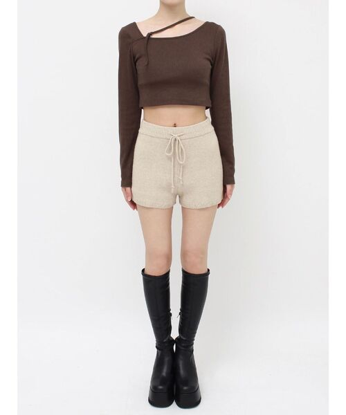 EVRIS（エヴリス）の「ハイゲージニットショートパンツ（その他パンツ・レディース・アイボリー/グレー/ブラック・FREE）」の12枚目の写真