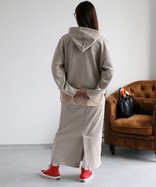 cepo（セポ）の「〈セットアイテム〉スエードタッチフーディ＆スカート セットアップ（アンサンブル・レディース・オフホワイト/グレー/キャメル・M）」の10枚目の写真