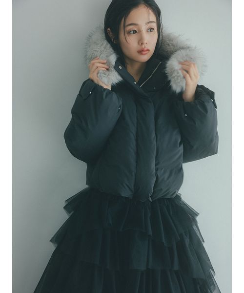 snidel フードファーショートダウン 西川コラボダウン WEB限定カラーあり】西川フードファーショートダウン（ダウン