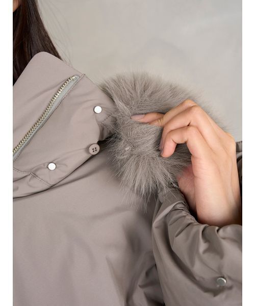 セール】【WEB限定カラーあり】西川フードファーショートダウン