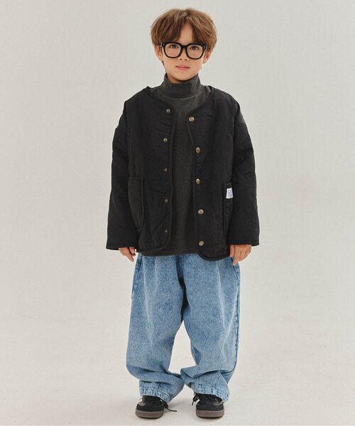 BREEZE（ブリーズ）の「【WEB限定/ジュニア対応】 キルティングアウター（テーラードジャケット・キッズ・ブラック/アイボリー・100/120/140）」の7枚目の写真