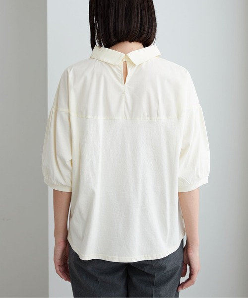BELLUNA PLUS(ベルーナ)の「衿付き異素材切替プルオーバー(Tシャツ/カットソー・レディース・ブラック/オリーブ/アイボリー・MEDIUM/X-LARGE/LARGE)」の14枚目の写真