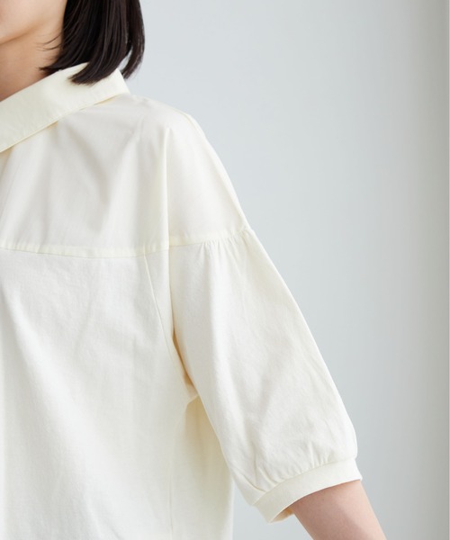 BELLUNA PLUS(ベルーナ)の「衿付き異素材切替プルオーバー(Tシャツ/カットソー・レディース・ブラック/オリーブ/アイボリー・MEDIUM/X-LARGE/LARGE)」の15枚目の写真