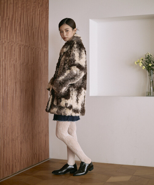 Firsthand（ファーストハンド）の「Firsthand/ファーストハンド フェイクファー ミドルコート / ファーコート（ブルゾン・レディース・ブラウン系その他/ブラック・ﾌﾘ-）」の15枚目の写真