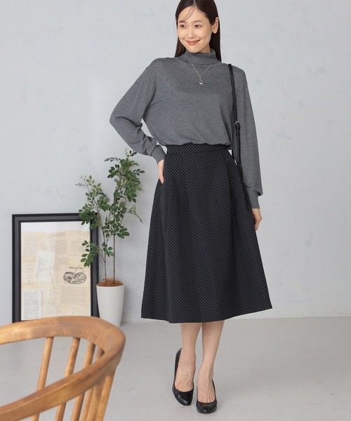 GALLORIA（ギャローリア）の「ジャカードタックスカート（スカート・レディース・ブラック/ネイビー・S/M/L/LL）」の10枚目の写真