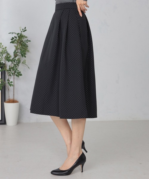 GALLORIA（ギャローリア）の「ジャカードタックスカート（スカート・レディース・ブラック/ネイビー・S/M/L/LL）」の9枚目の写真
