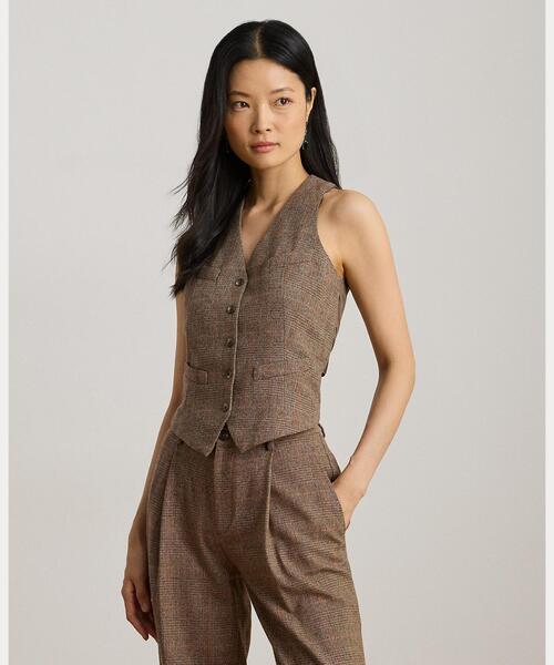 ジャーナルスタンダード使えるウールブレンド秋グレンチェックジレベスト ジャーナルスタンダード使えるウールブレンド秋グレンチェック