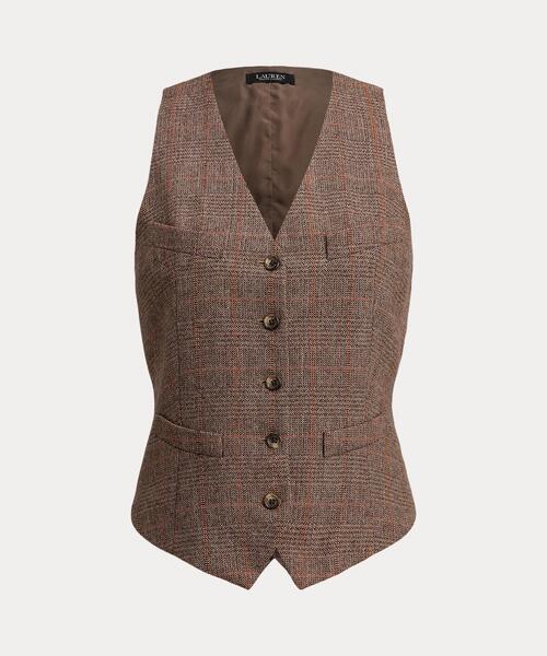 セール】グレン チェック ウールブレンド ベスト（ベスト）｜LAUREN